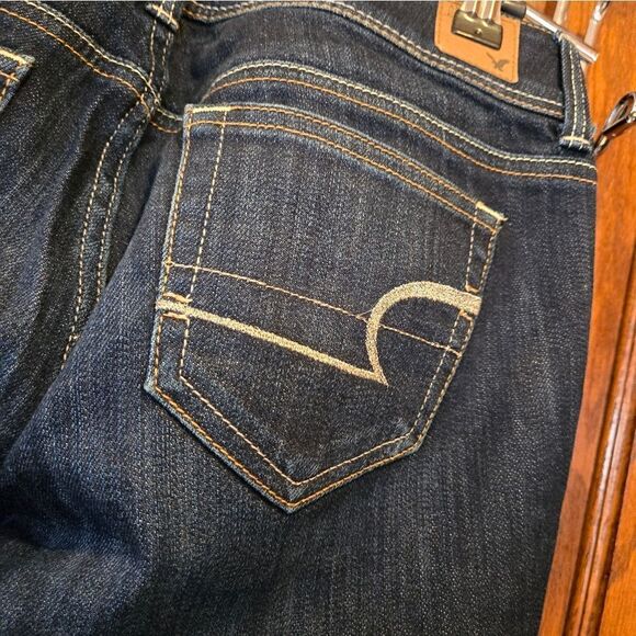 American Eagle Slim Boot Cut Metallic Pocket Stretch Jeans Sz 2 - Picture 8 of 11